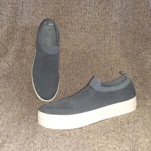 J/SLIDES NYC-Hilo Knit Skate Shoes-Slip On-Blue Gray Platform-Sz 10-Near Mint